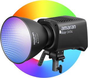 Amaran Ray 360c 360W RGB LED Monolight điều khiển bằng APP/DMX, 12 hiệu ứng, ánh sáng COB liên tục, ngàm Bowens, đèn cầm tay di động dành cho chụp ảnh, studio, quay video (Ray 360c) | Hàng Chính Hãng