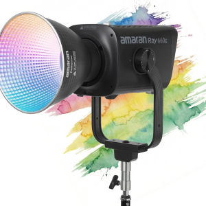Đèn LED COB Full Color Amaran Ray 660c, công suất 660W, đèn studio mạnh mẽ với nguồn điện AC tích hợp, chống chịu thời tiết IP54, động cơ OmniColor, nhiệt độ màu 2300K-10000K, điều khiển bằng ứng dụng/DMX, ngàm Bowens | Hàng Chính Hãng